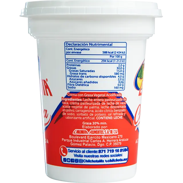 Crema Acidificada Chilchota 200 g
