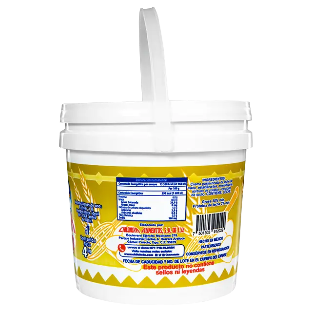 Crema para Batir Pastelera Cubeta Chilchota 4 kg