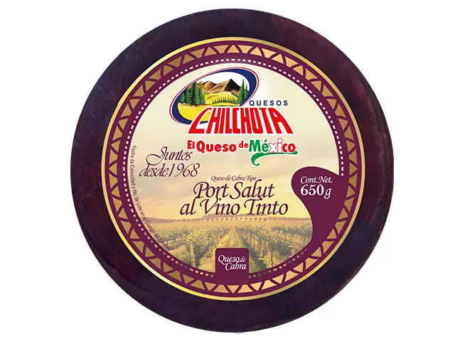 Queso tipo Port Salut al Vino Tinto Chilchota